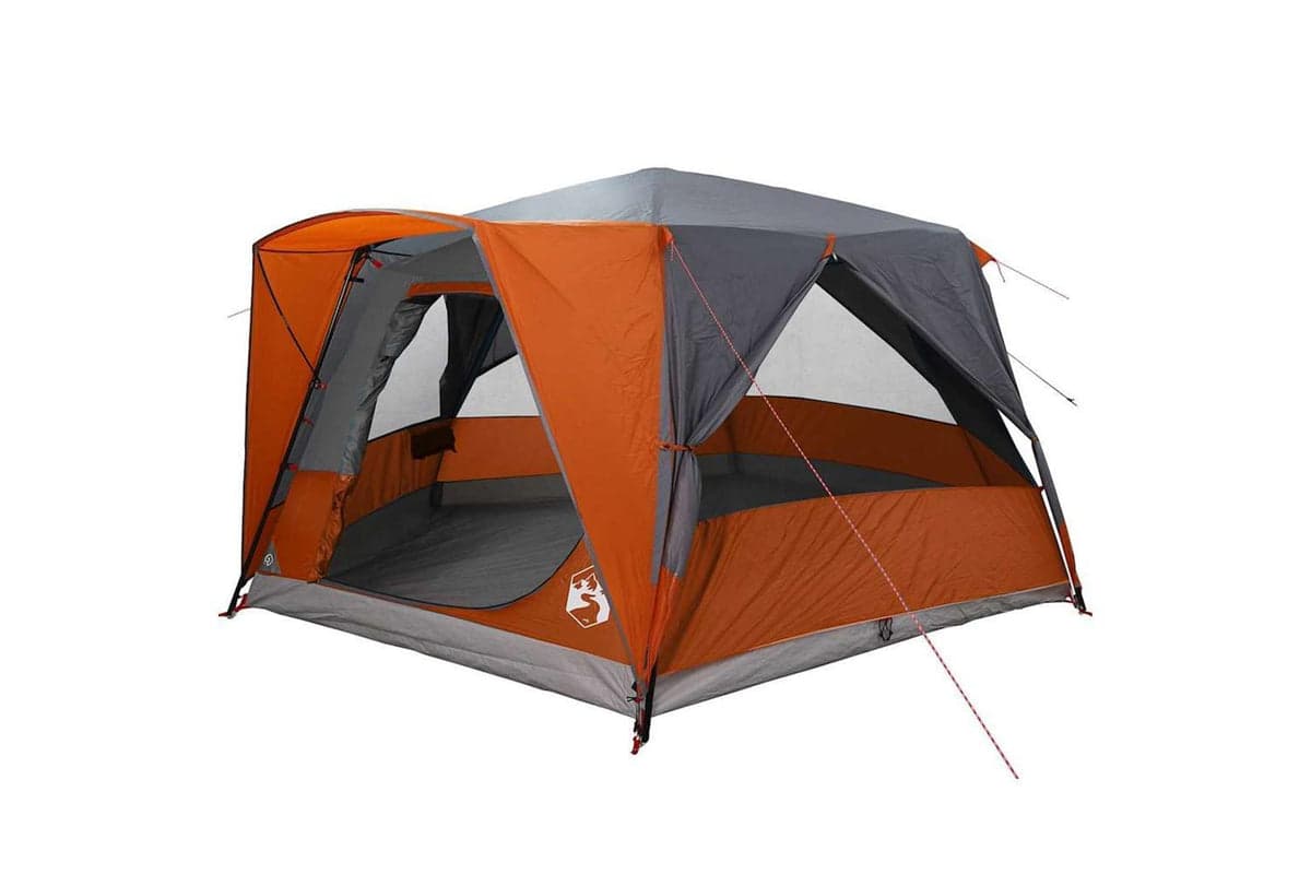 Vidaxl Cabin Tent With Roof Grey And Orange 400 X 350 X 212 Cm