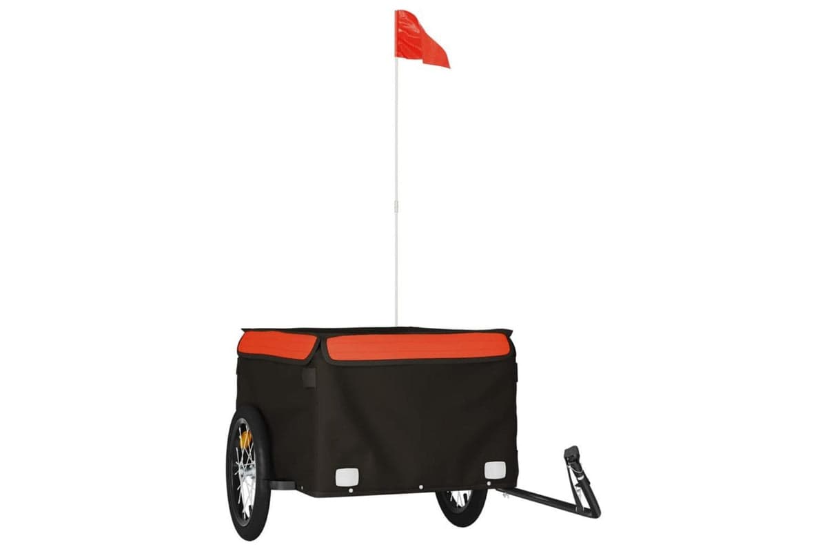 Vidaxl Bike Trailer Black And Orange 45 Kg Iron