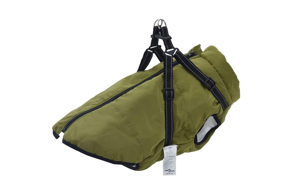 Vidaxl Dog Coat With Harness Army Green 6xl Fleece And Polyester