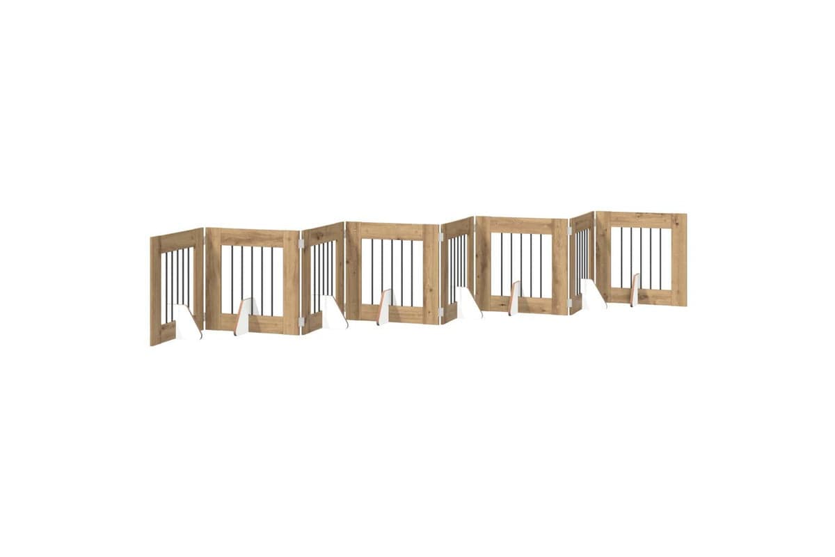 Vidaxl Foldable Dog Gate With Stands 8 Pcs Artisan Oak 60 Cm