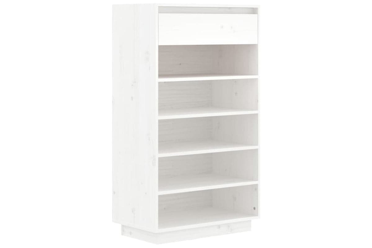 vidaXL 813551 Shoe Cabinet White 60x34x105cm Solid Wood Pine