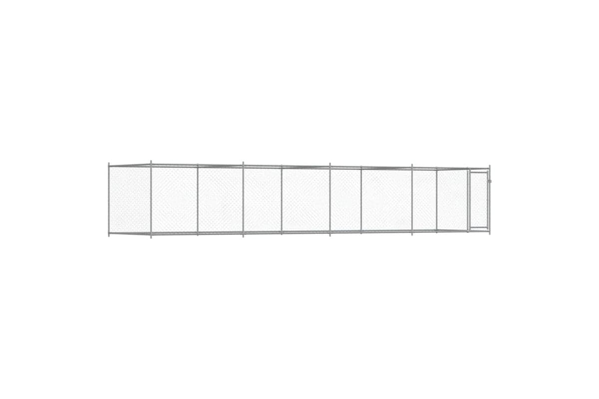 Vidaxl Dog Cage With Door Grey 8x2x15 M Galvanised Steel