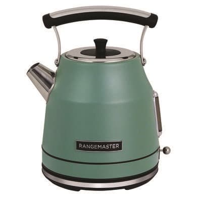 Rangemaster Classic 1.7 L 3000W Quiet Boil Cordless Electric Kettle – Traditional Dome Design With Safety & Swivel Base – Mineral Green