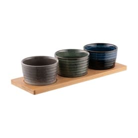 Koda Triple Bowl Four-Piece Serving Set