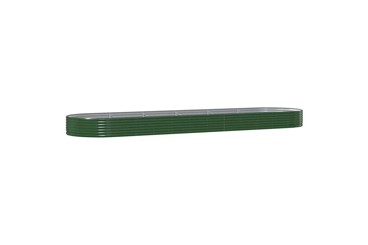 vidaXL 319043 Garden Raised Bed Powder-coated Steel 523x140x36cm Green