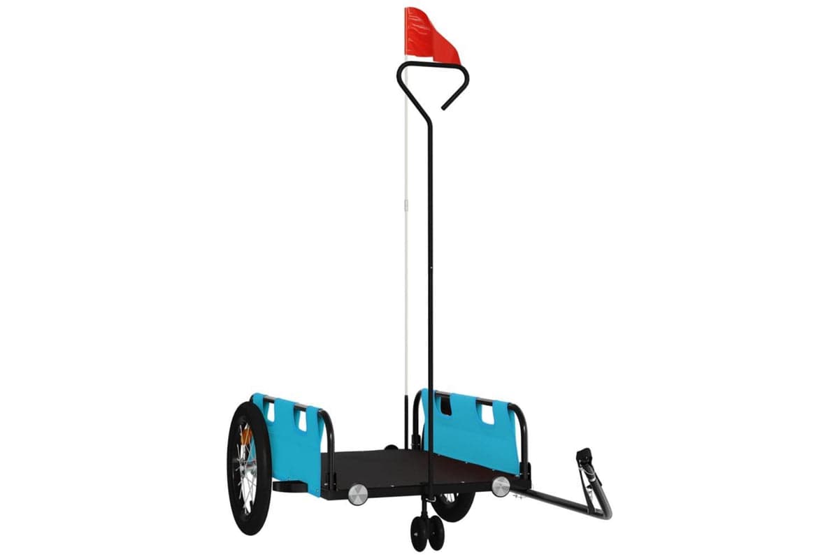 Vidaxl Bike Trailer Blue Oxford Fabric And Iron