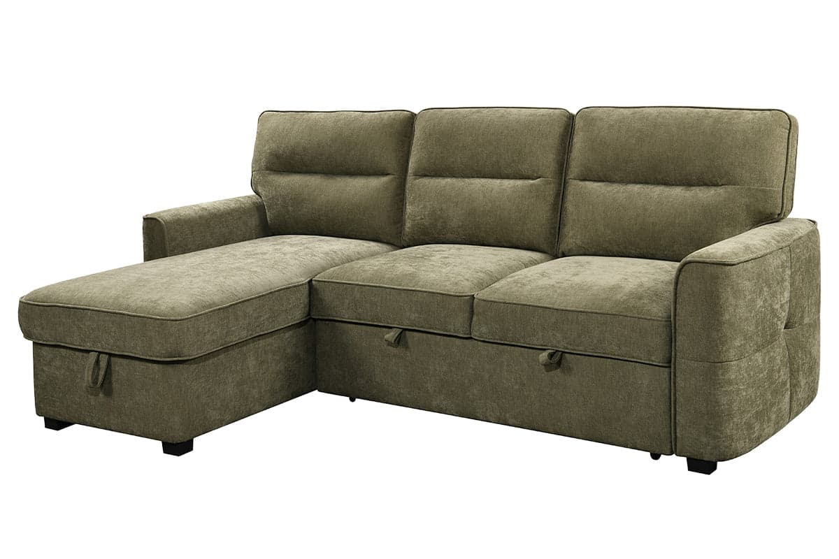 Rian Sofabed | 2 Seater | Storage Chaise | Green