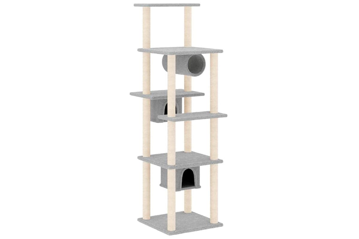 Vidaxl Cat Tree With Sisal Scratching Posts Light Grey 169 Cm