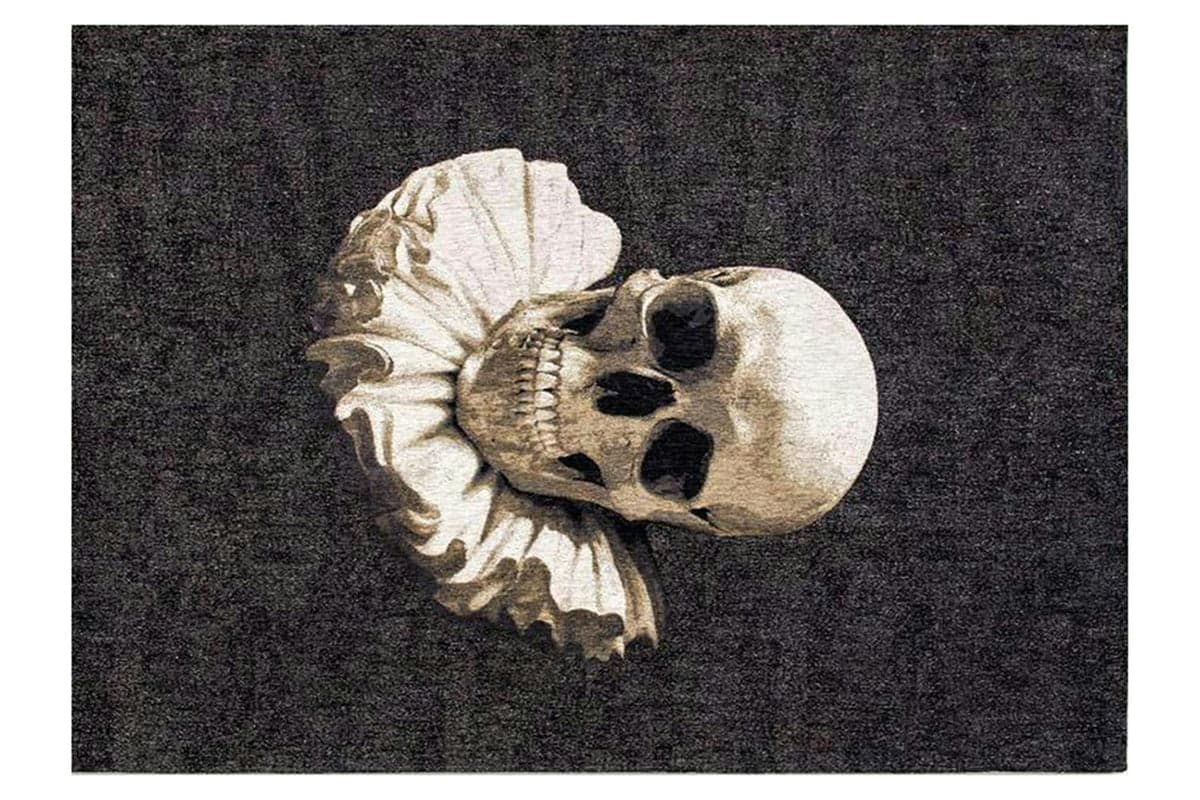 Louis De Poortere | Momento Mori Funny Bones Eco Rug | Black | 100 x 140 cm