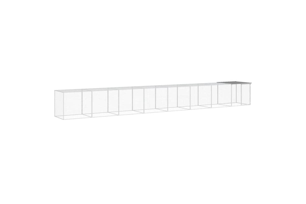 Vidaxl Chicken Cage With Roof Light Grey 803x98x90 Cm Galvanised Steel