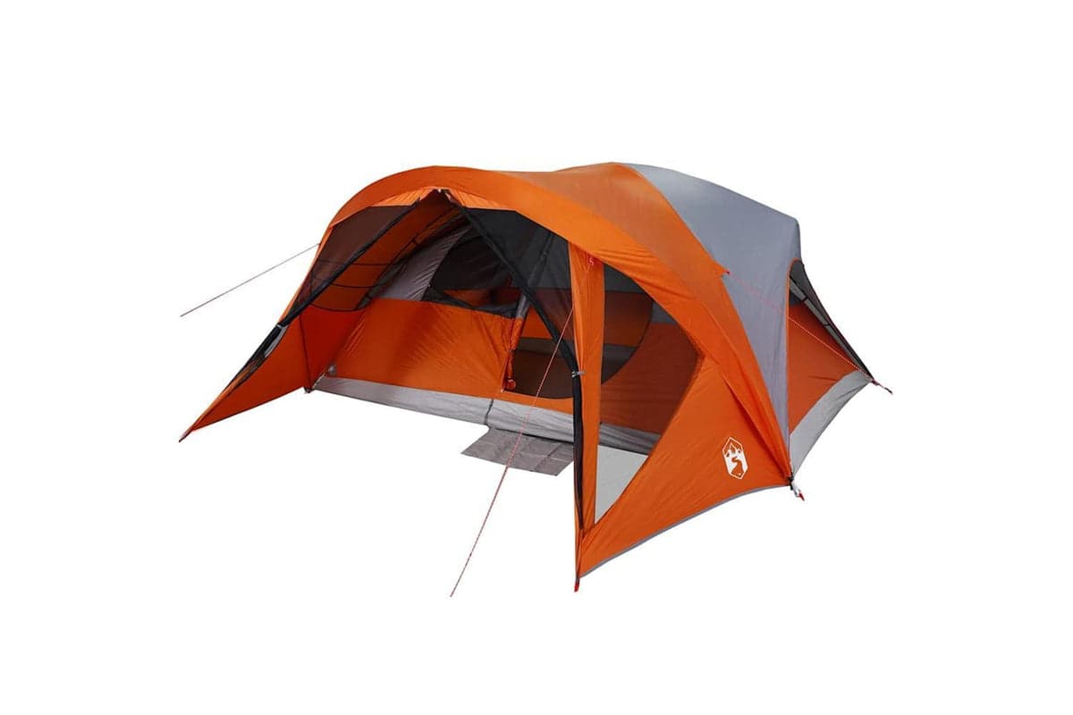 Vidaxl Family Tent Cabin 6-person Grey And Orange Waterproof
