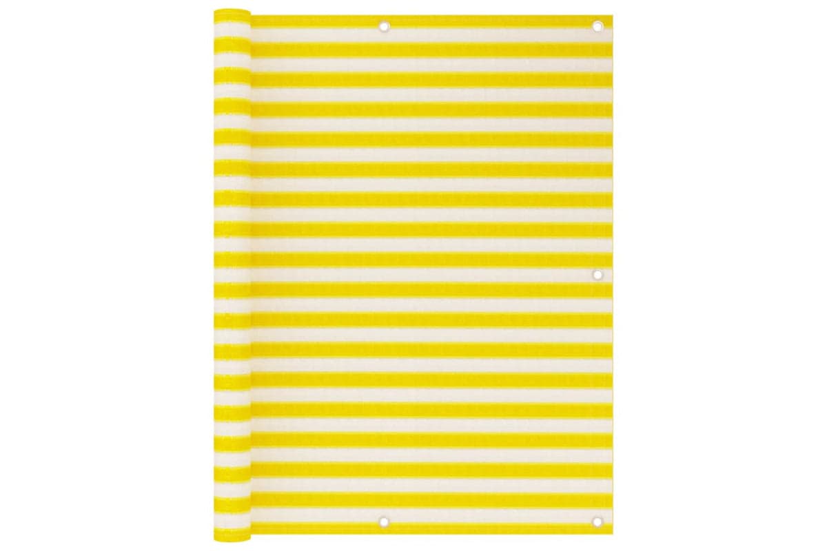 vidaXL 310882 Balcony Screen Yellow And White 120x500cm Hdpe