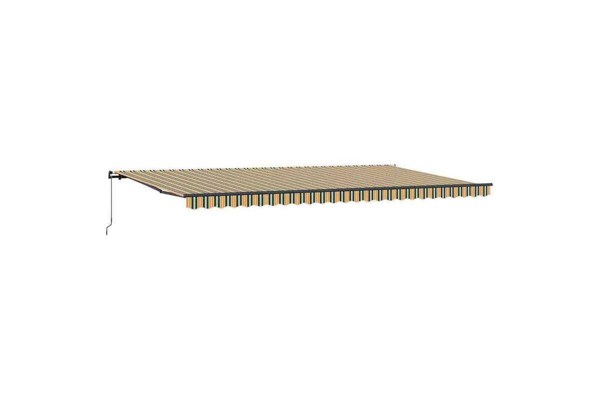 Vidaxl Retractable Awning Manual Green And Yellow 600 X 300 Cm Fabric