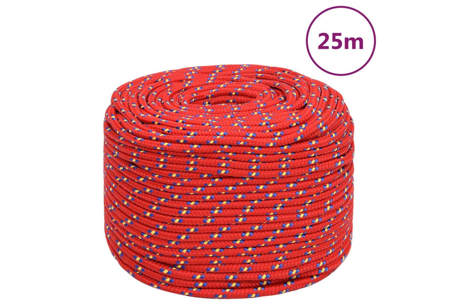 vidaXL 152395 Boat Rope Red 8mm 25 M Polypropylene