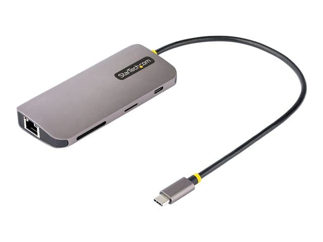 STARTECH.COM - Startech USB C Multiport Adapter, 4K 60Hz HDMI Video, 3 Pt 5Gbps USB-A Hub, 100W Power Delivery Pass-Through, GbE, SD/MicroSD, USB Type-C Mini Travel Dock, 12" / 30cm Cable - USB C Laptop Docking Station - docking station