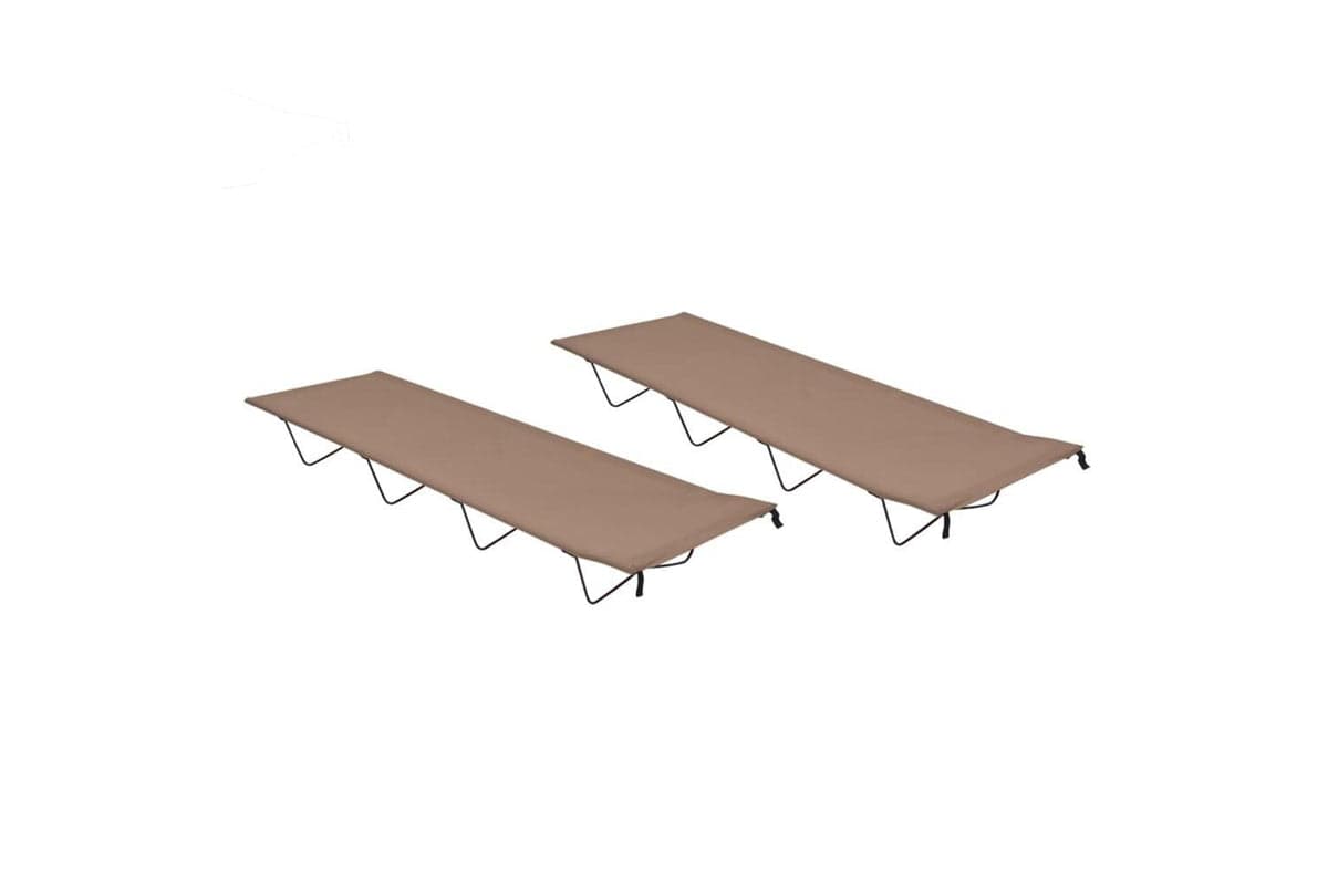 Vidaxl Camping Beds 2 Pcs 180x60x19 Cm Oxford Fabric And Steel Taupe