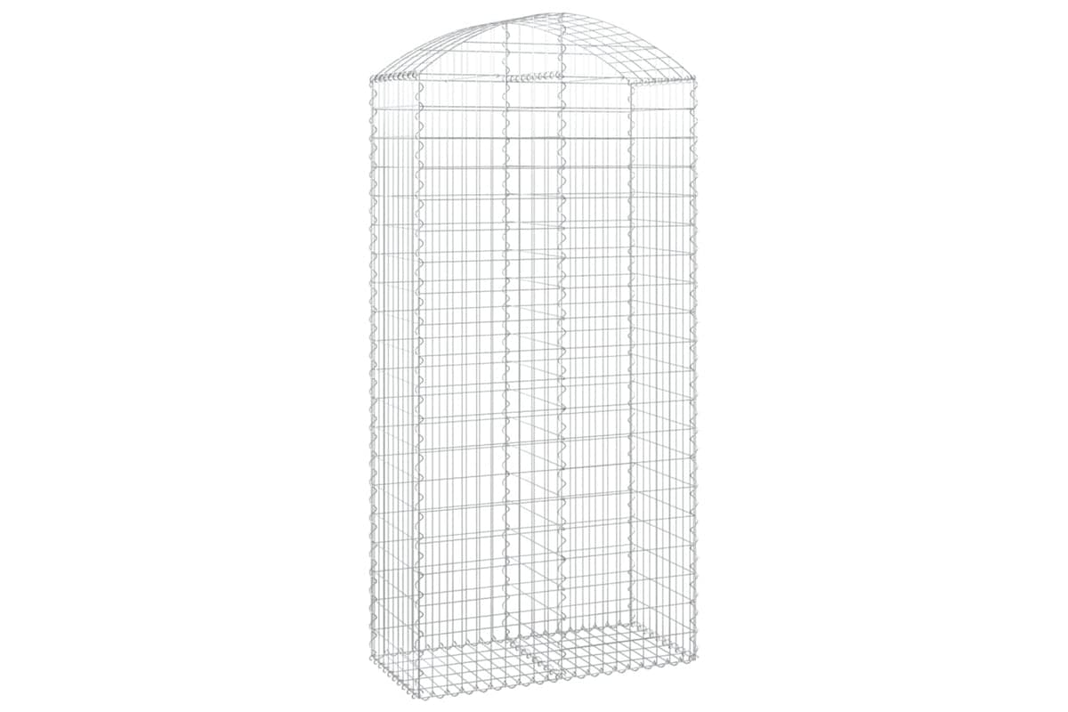vidaXL 153440 Arched Gabion Basket 100x50x200/220cm Galvanised Iron