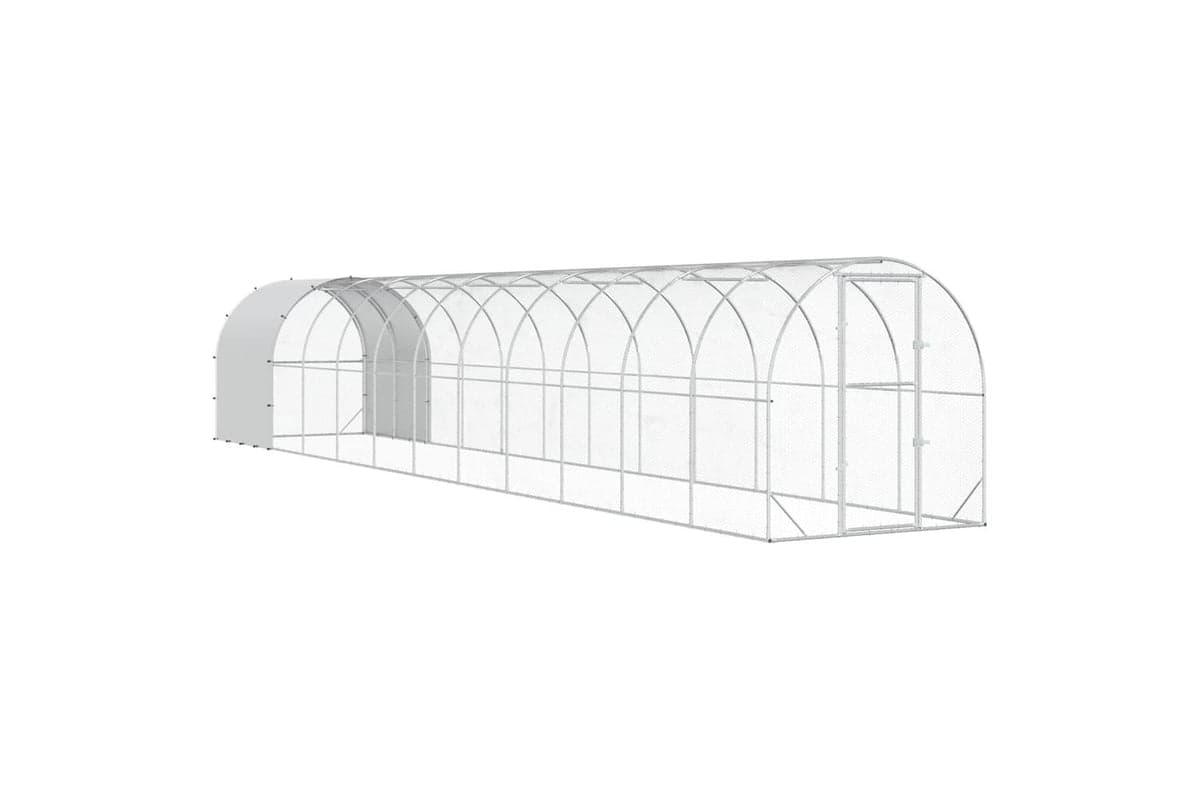 Vidaxl Chicken Coop Silver 1200 X 200 X 200 Cm Galvanised Steel