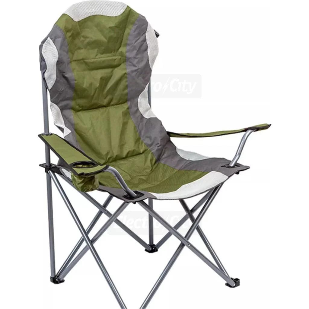 Summit Berkley Padded Relaxer Folding Camping Chair | Forest Green