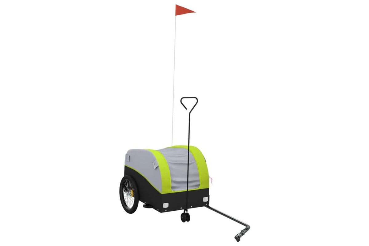Vidaxl Bike Trailer Black And Green 30 Kg Iron