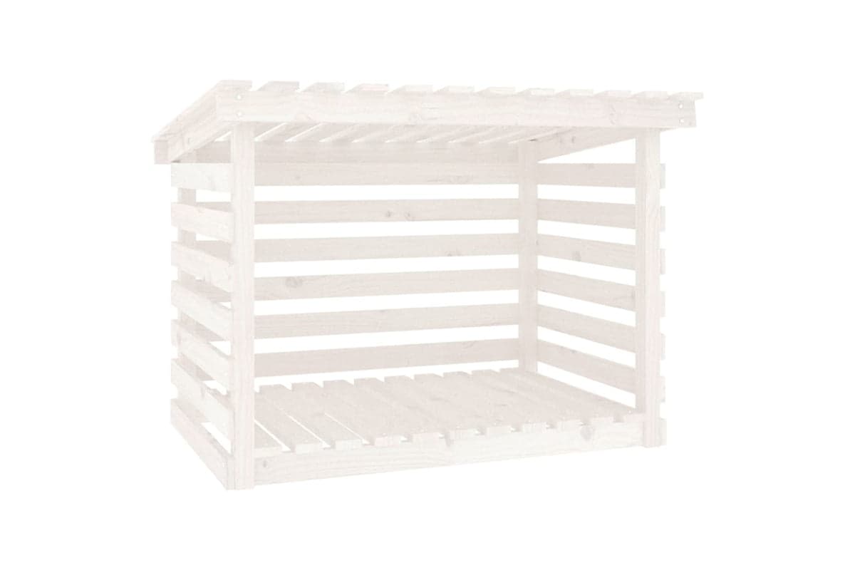 vidaXL 822228 Firewood Rack White 108x73x79cm Solid Wood Pine