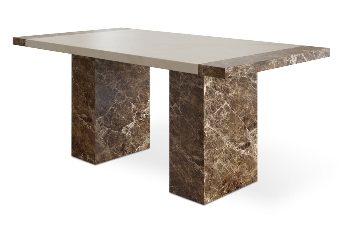 Mainz Rectangular Dining Table | Cream & Brown