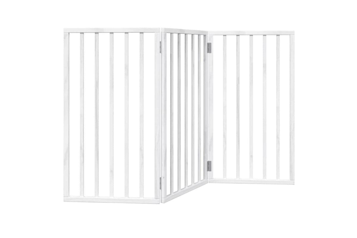 Vidaxl Dog Gate Foldable 3 Panels White 150 Cm Poplar Wood