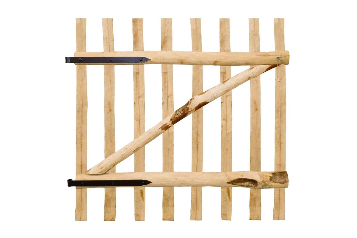 vidaXL 142591 Single Fence Gate Hazel Wood 100x100cm