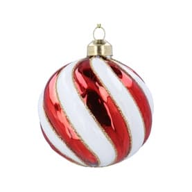Swirl Glass Ball Tree Decoration 8cm