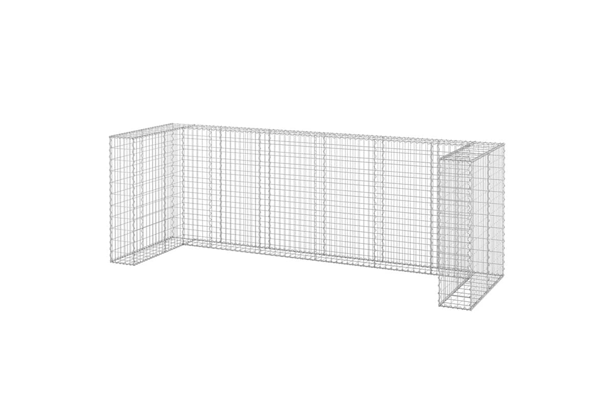 Vidaxl 151301 Gabion Wall For Garbage Bins Galvanised Steel 325x100x110 Cm