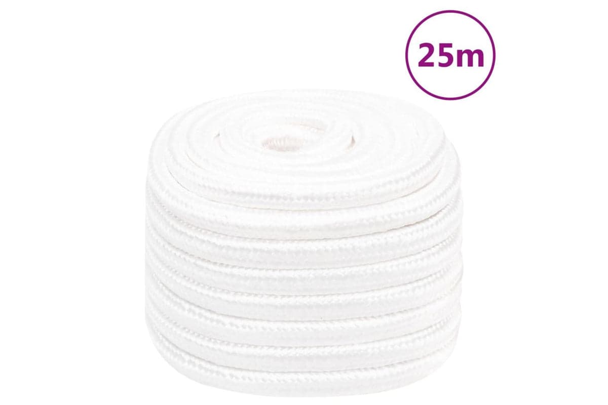 vidaXL 152579 Boat Rope Full White 20mm 25 M Polypropylene