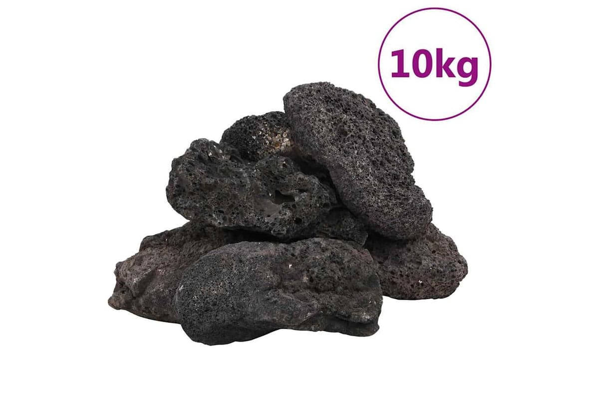 Vidaxl Volcanic Rocks 10 Kg Black 10-30 Cm