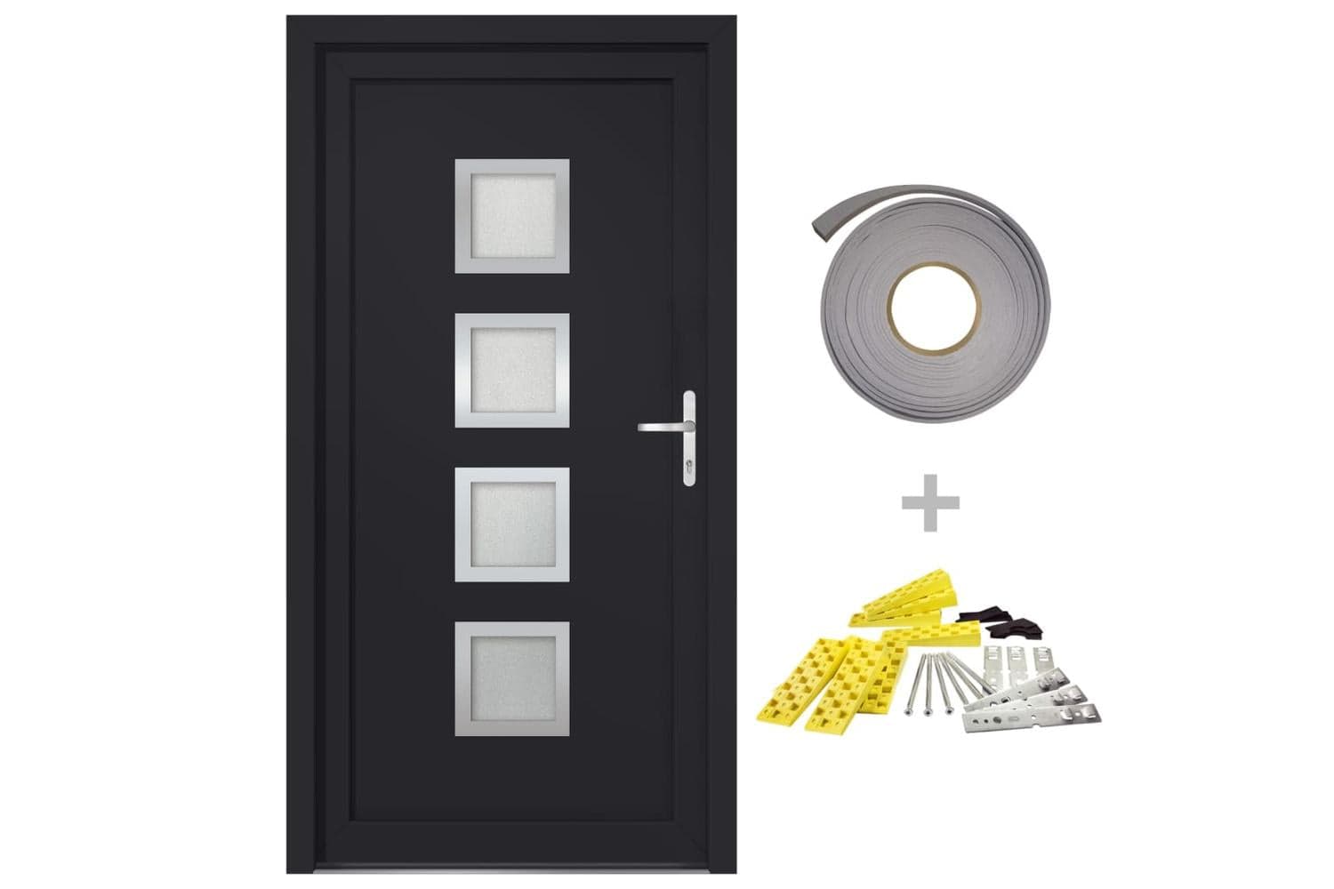 vidaXL 3187857 Front Door Anthracite 98x200cm Pvc