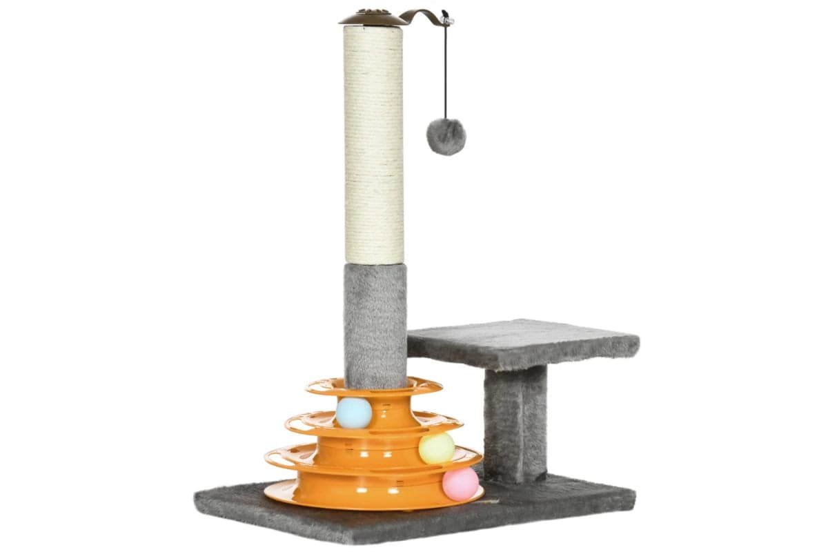PawHut Cat Scratching Tree | Grey