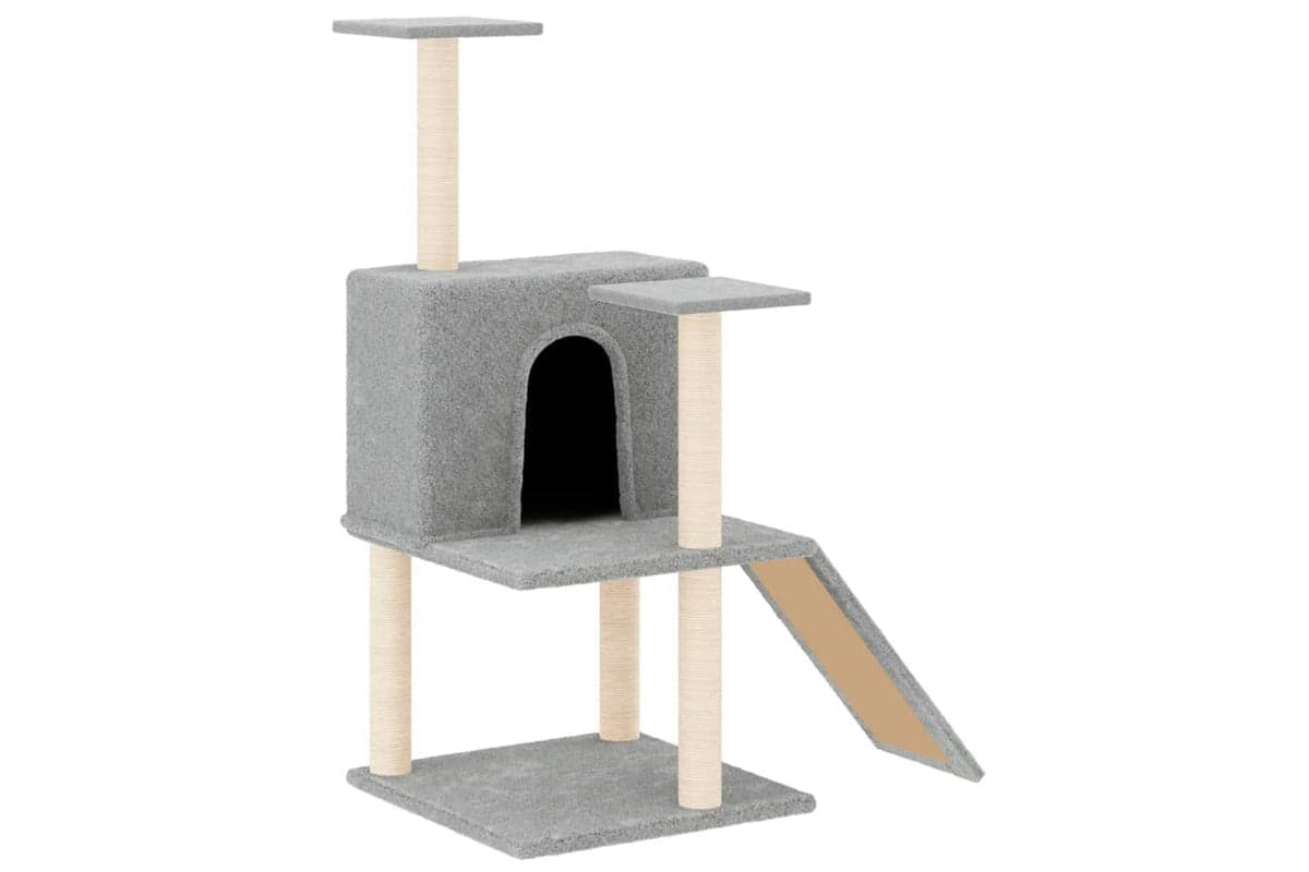 Vidaxl Cat Tree With Sisal Scratching Posts Light Grey 109 Cm