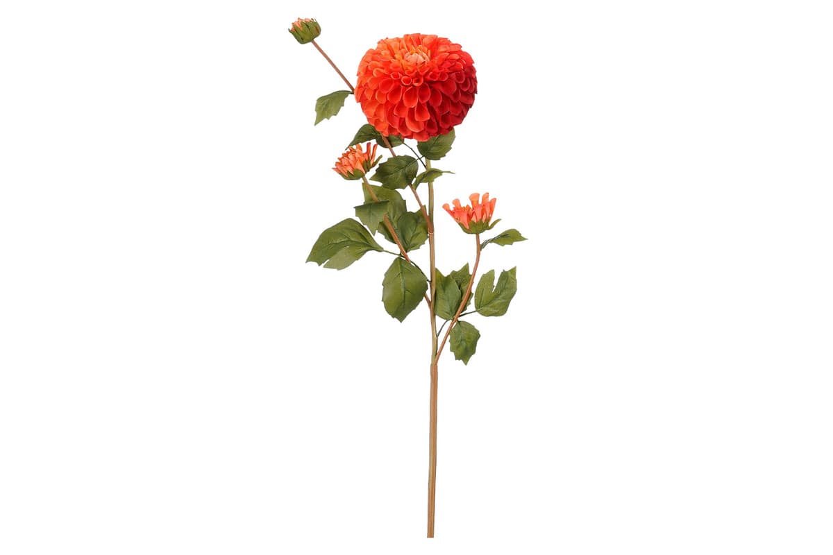 Artificial Dahlia Real Touch Stem | Orange | 78 cm
