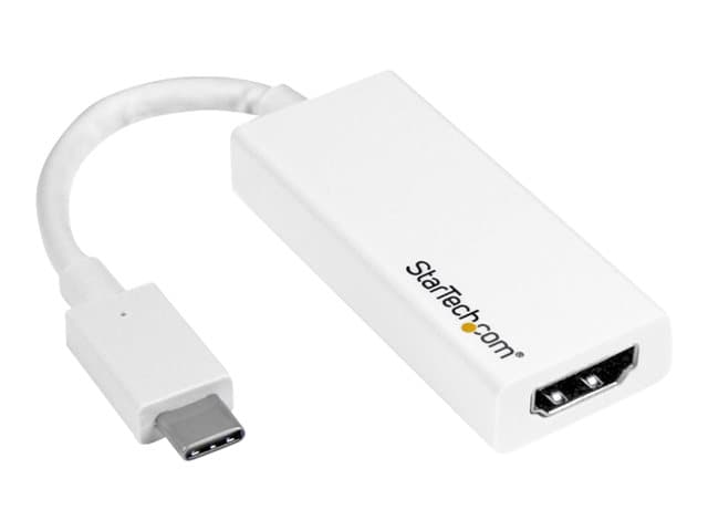 STARTECH.COM - StarTech USB C to HDMI Adapter - 4K 30Hz - USB 3.1 Type-C to HDMI Adapter - USB-C to HDMI Dongle - Monitor Adapter - White (CDP2HDW) - external video adapter - white
