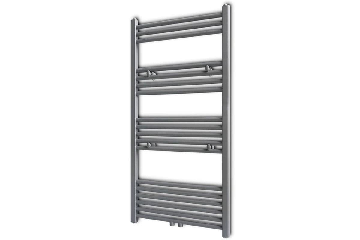 Vidaxl 141892 Grey Bathroom Central Heating Towel Rail Radiator Straight 600x1160mm