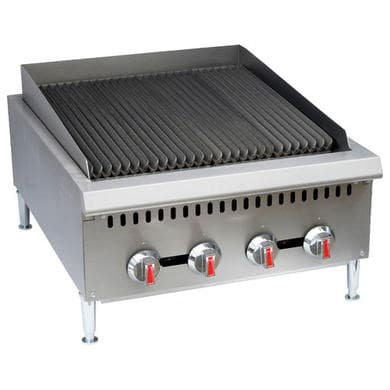 Refurbished Hamoki GCB-24 Heavy Duty 4 Burner Gas Radiant Charbroiler Four Controls 80000 Btu/hr. Natural Gas With FREE LPG Conversion Kit Included