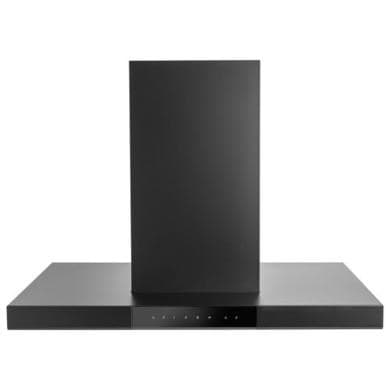 Refurbished electriQ eiQISLANDSLIMBK 90cm Island Hood with Hob to Hood Connection Black
