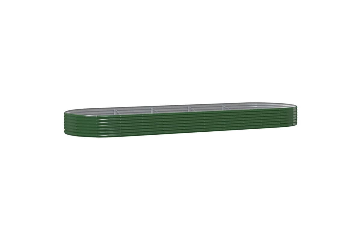 vidaXL 319038 Garden Raised Bed Powder-coated Steel 450x140x36cm Green