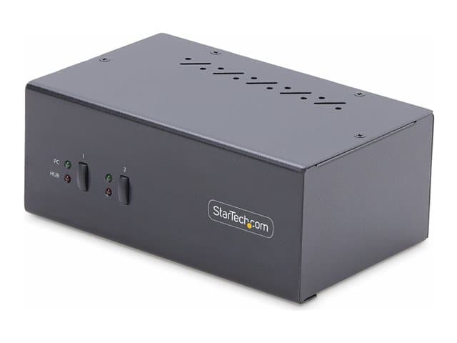 STARTECH.COM - Startech 2-Port Dual-Monitor DisplayPort KVM Switch, 4K 60Hz, 2x USB 5Gbps Hub Ports, 2x USB 2.0 HID Ports, Hotkey and Push-Button Switching, TAA Compliant - ESD Level 3 Protection (P2DD46A2-KVM-SWITCH) - KVM / audio / USB switch - 2 ports - TAA Compliant