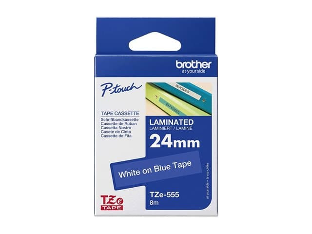 BRO 24MM GLOSS WHITE ON BLUE TAPE