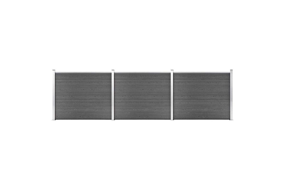 vidaXL 3070460 Fence Panel Set Wpc 526x146cm Black