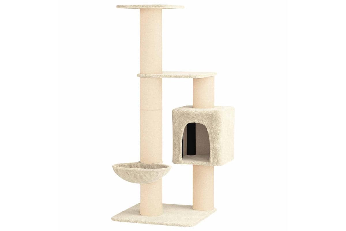 Vidaxl Cat Tree With Sisal Scratching Posts Cream 137 Cm
