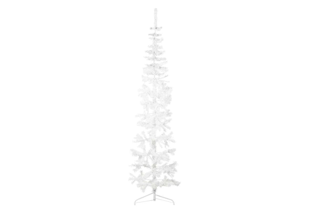 Vidaxl Slim Artificial Half Christmas Tree With Stand White 210 Cm