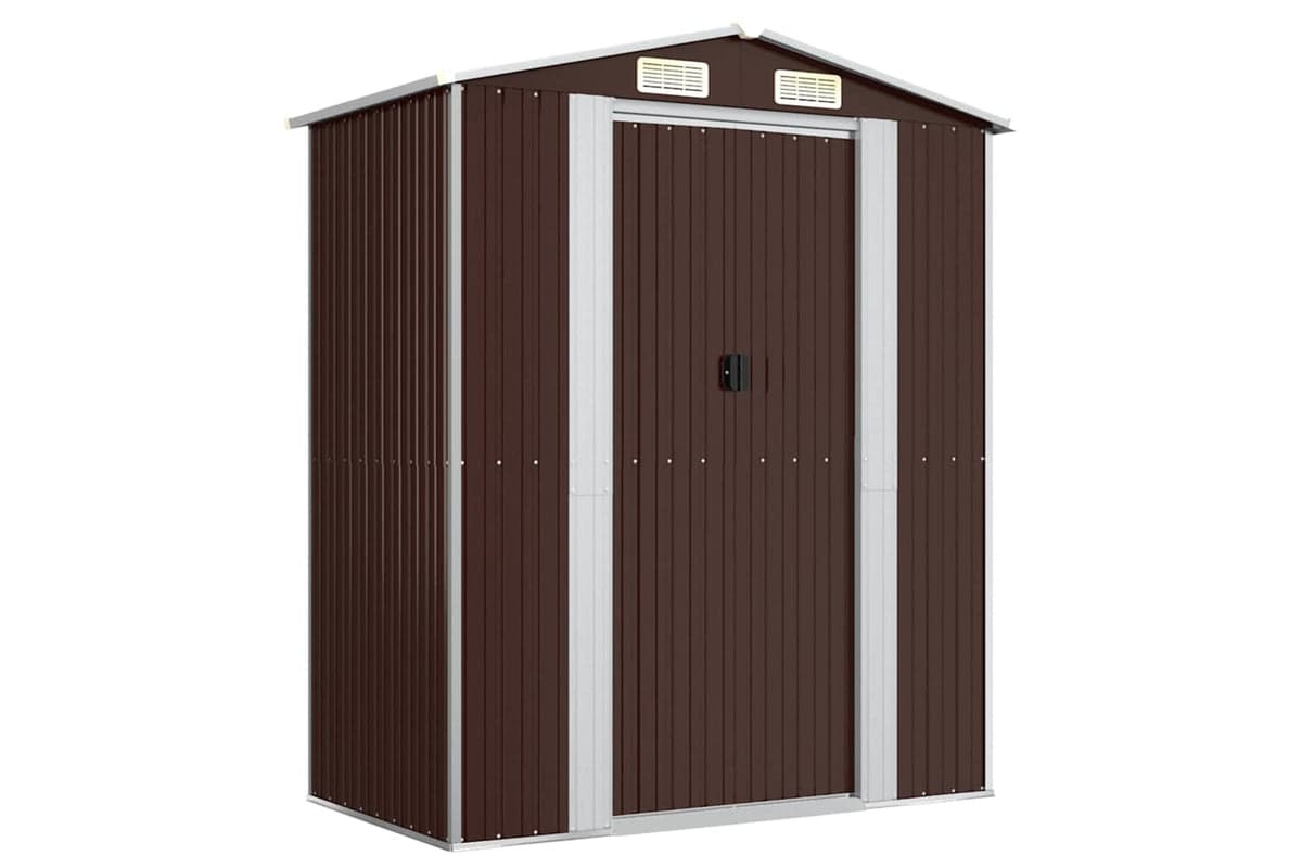 vidaXL 319273 Garden Shed Dark Brown 192x108x223cm Galvanised Steel