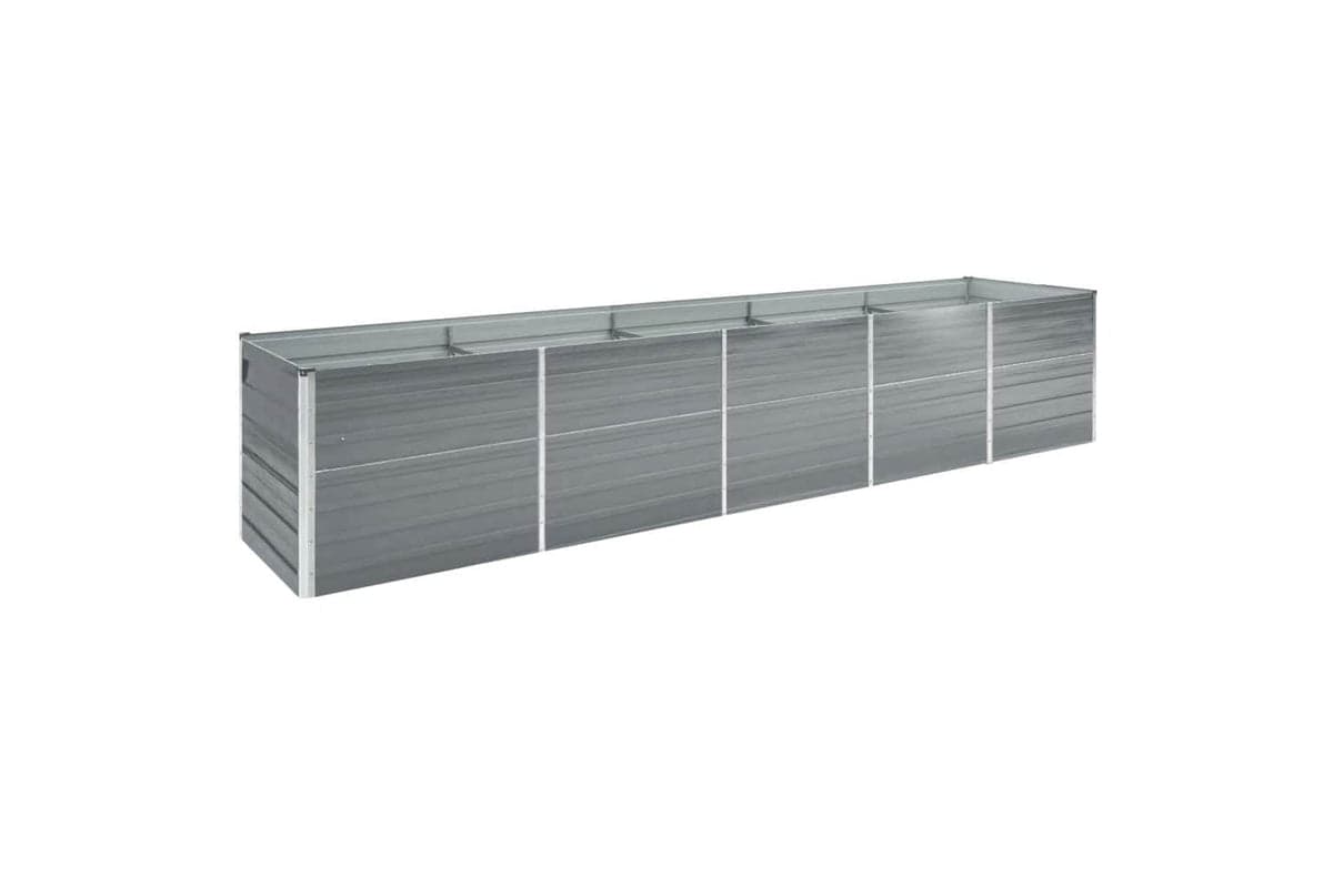 vidaXL 47056 Garden Raised Bed Galvanised Steel 400x80x45cm Grey