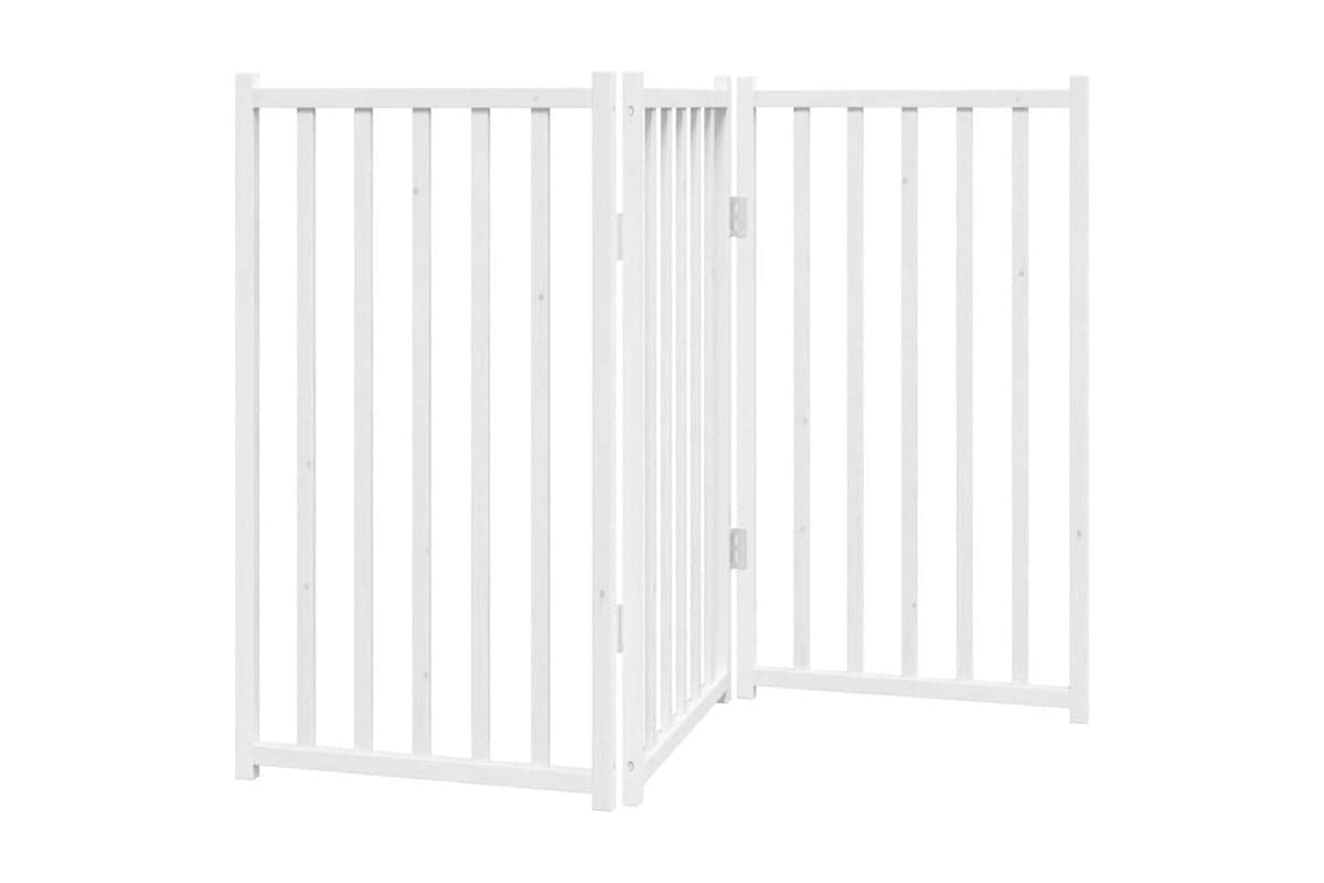 Vidaxl Dog Gate Foldable 3 Panels White 150 Cm Solid Wood Fir