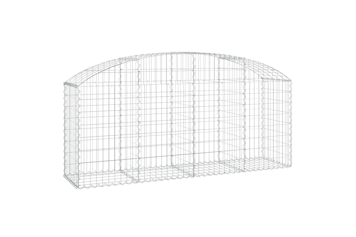 vidaXL 153474 Arched Gabion Basket 200x50x80/100cm Galvanised Iron
